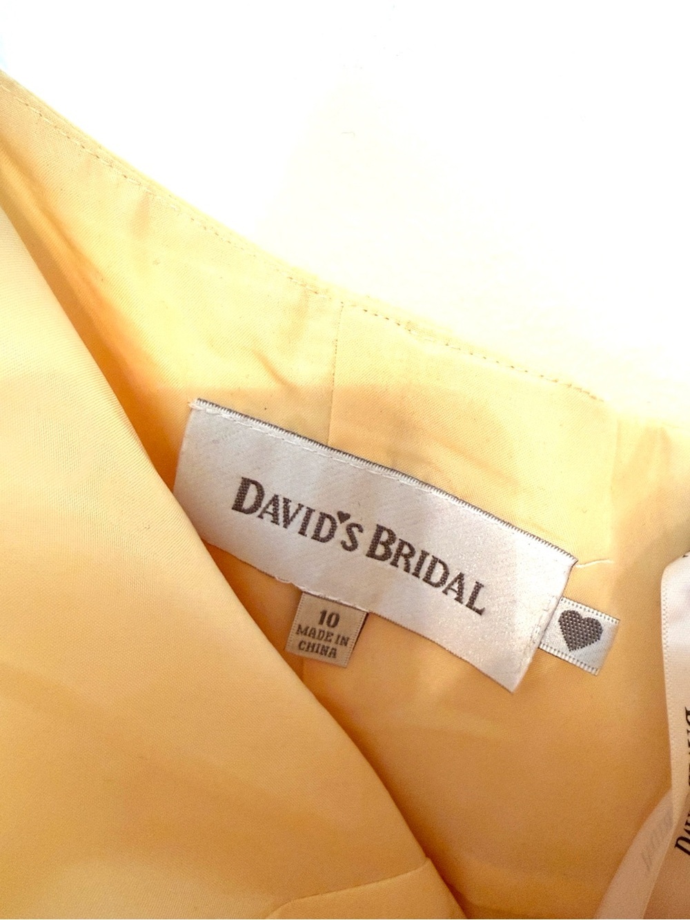DAVID’S BRIDAL Strapless Pale Yellow Chiffon Gown Bridesmaid Dress - Picture 6 of 6
